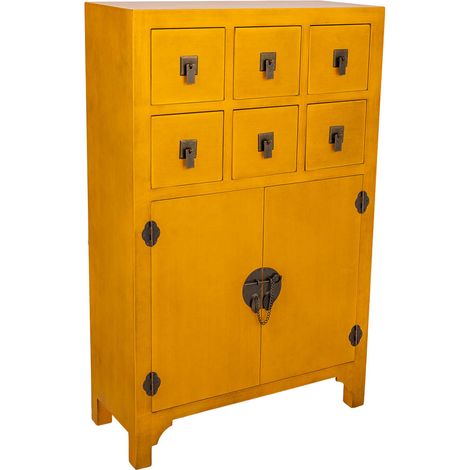 Comoda de maderad de 6 cajones y 2 puertas 63x26x101 (1/5)