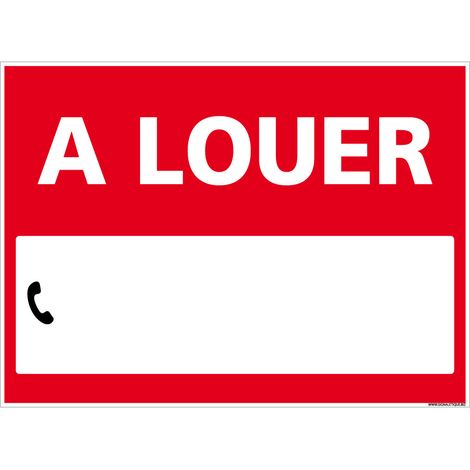 Panneau A Louer. Rouge . - Rouge
