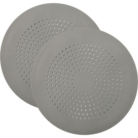 Recolector de pelo redondo para desagüe de ducha con ventosa, fácil de instalar, paquete de 2 (gris) (1/5)