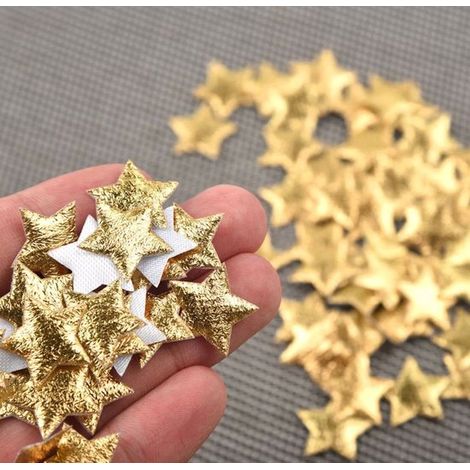 Lot de 50 étoiles dorées - Décoration de Noël - Pour table et sapin - Ornements (1/4)