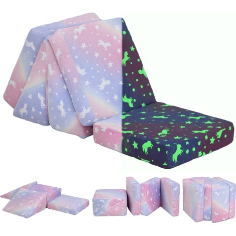 AIYAPLAY Spielsofa für Kinder, Kindersofa Schlafsofa im Dunkeln Leuchtend, Fancy Spielsofa Kindercouch Mini Couch für Kuschelecke, Kinderzimmer, Spielzimmer, Schlafzimmer, Rosa (1/5)