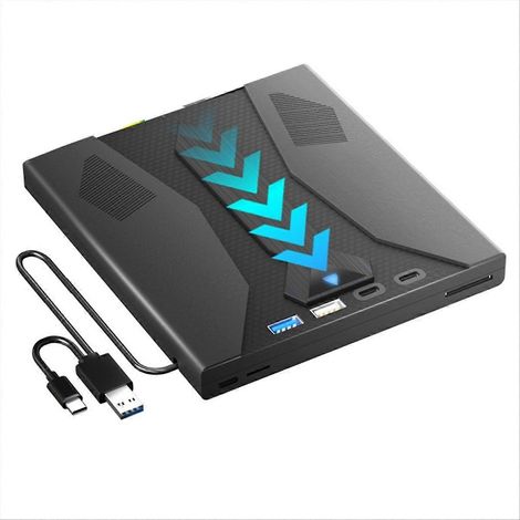 Lecteur/graveur DVD externe multifonction 7 en 1 USB 3.0 Type C pour PC et ordinateur portable (1/5)