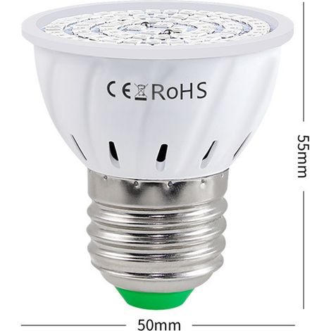 Ampoule LED de culture pour plantes d'intérieur, spectre rouge et bleu, lampe de culture E27, semis, fleurs succulentes hydroponiques, serre végétale (220 V) (1/5)