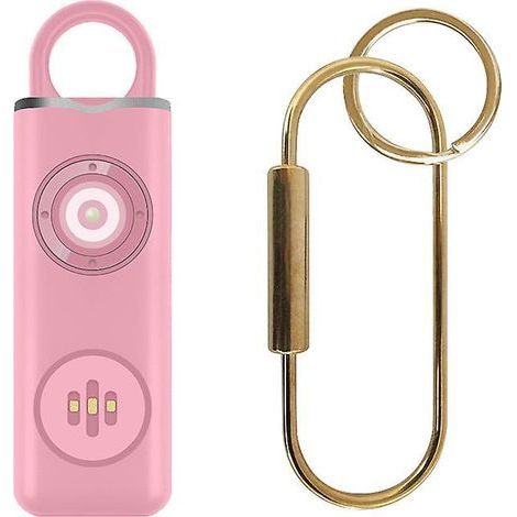 rose Safe Sound Alarme Personnelle, 130 Db Fort Sirne Chanson Alarme De Scurit Porte-cls Avec Lumire Led Stroboscopique Sos, Mousqueton, Cble De C (1/5)