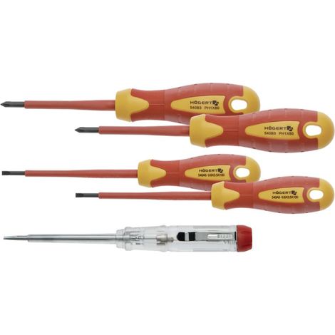 Set di cacciaviti 1000 V in acciaio S2 + tester di tensione HT1S994/5 pz/Hogert technik 5901867179340