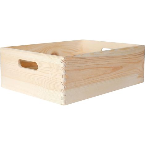 Creative Deco Scatola in legno con maniglie 40 x 30 x 13 cm