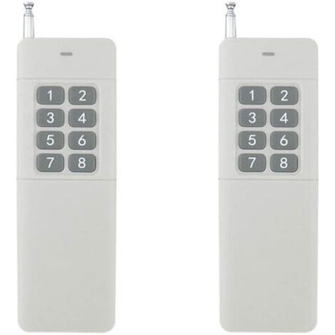 Green Mobility-Télécommande RF longue portée haute puissance 4/6/8/12 canaux 433 MHz, portée 3000 m, compatible avec l'éclairage. Étui de protection inclus (2 pièces). (1/4)