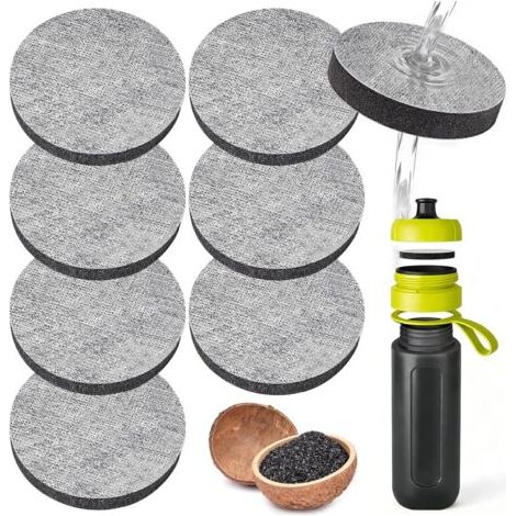 8 Pièces Disques Filtrants à Eau de Rechange pour Brita Microdisc, Filtres Microdisc à Eau pour Brita Fill&Go Bouteilles Filtrantes, Charbon Filtre Actif Anti Chlore, Les Microparticules et Impuretés (1/5)