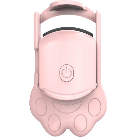 Recourbe-cils chauffant électrique avec design de patte de chat mignon, rechargeable via le type C, chauffage rapide et boucle naturelle longue durée (rose)