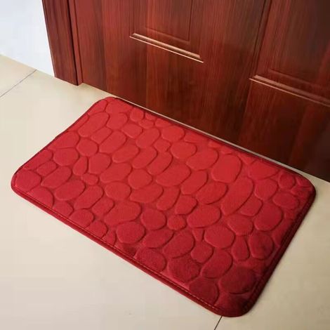 Tappetini da bagno in memory foam, tappeti da bagno con motivo a ciottoli, tappetini da bagno super assorbenti, tappeti da bagno lavabili in lavatrice - Crezuo