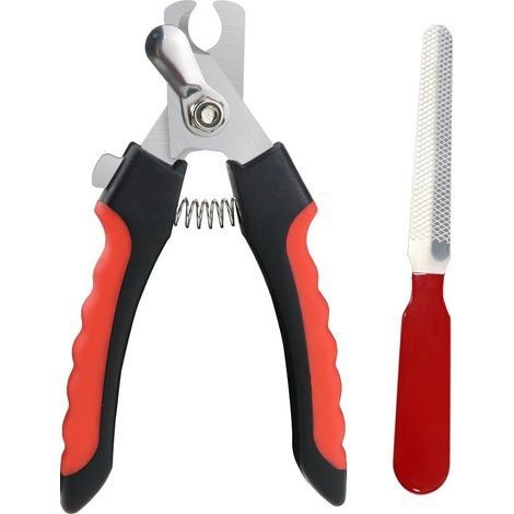 Coupe-Griffes pour Chien et Chat Pince à Ongles coupante avec Lime à Ongles - Rouge - Kit Essentiel de toilettage (1/5)