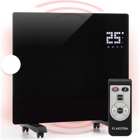 Klarstein – Convecteur mobile 1000W – Chauffage électrique silencieux pour maison et salle de bain – Thermostat électronique – Programmation hebdomadaire
