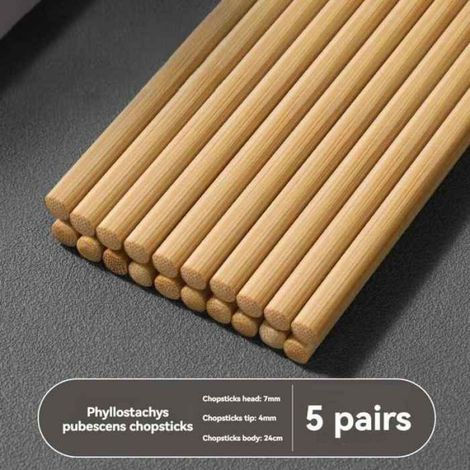 Baguettes - Tête Carrée - Bambou Naturel Non Peint - Style Chinois - Usage Cuisine et Restauration - Lot de 1 Paire