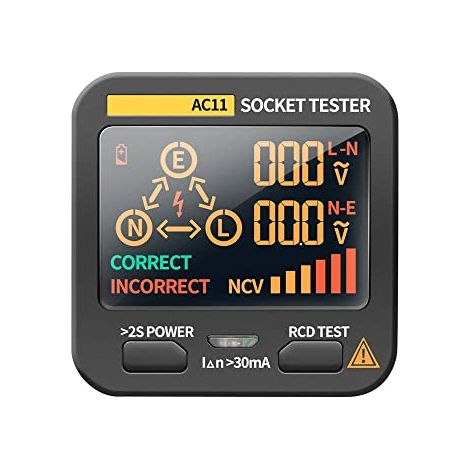 AC11 Écran LED Multifonction Prise Testeur de Phase Mètre Détecteur de Polarité de Phase 0.1V 250V AC Mesure de la Tension Zéro Identification du Fil de Feu (1/5)