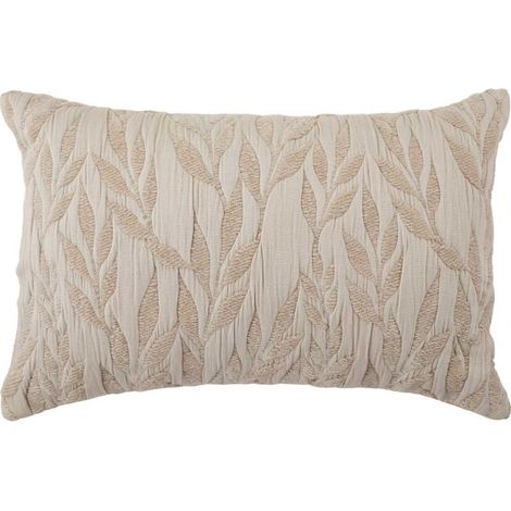 Coussin Déco Jacquard "Lethon" 38x58cm Beige Lin (1/5)