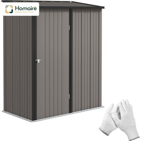 HOMAIRE Gartenschuppen Geräteschuppen mit verschließbarer Tür, wetterbeständig, Schwarz