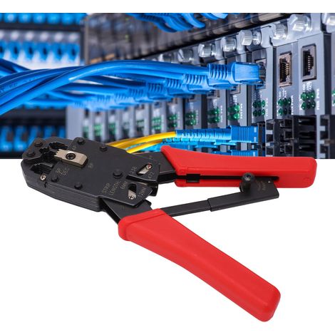 Pince à sertir pour connecteurs de télécommunication, pince coupante, pince à dénuder, connecteurs de ligne téléphonique, pince à cliquet RJ45, pince réseau HT-2008R (1/5)
