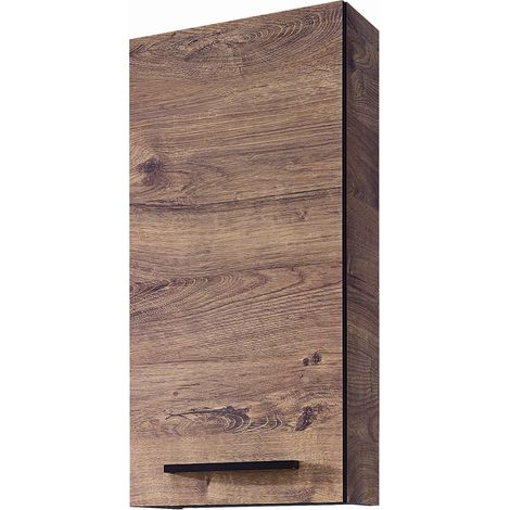 Hängeschrank Badezimmer MURCIA-66 in Eiche Ribbeck quer Nb. mit schwarzen Kanten, B/H/T: ca. 30/70/20 cm (1/5)
