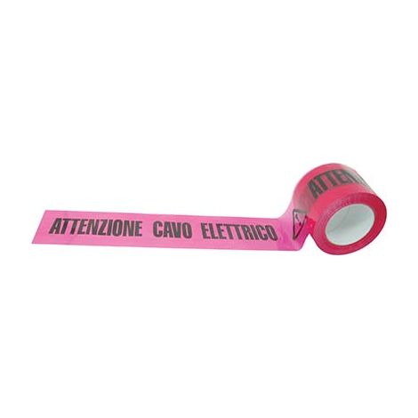 NASTRO SEGNALETICO ATTENZIONE CAVO ELETTRICO - H.MM 100 ML 200- 4 pezzi