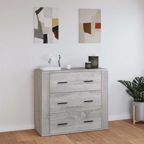 Buffet - Armoire de rangement Enfilade Sonoma gris 80x33x70 cm Bois d'ingénierie BV442720 - BonneVie (1/5)