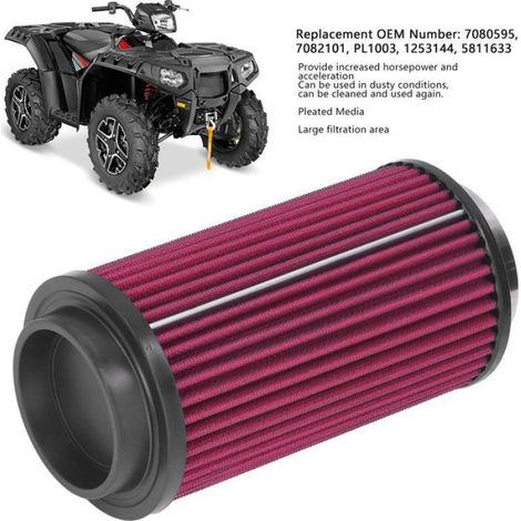 Filtre À Air - Coton Plissé Réutilisable - Compatible Sportsman ETX 2015 Et ATV - 7082101 1253144 (1/5)
