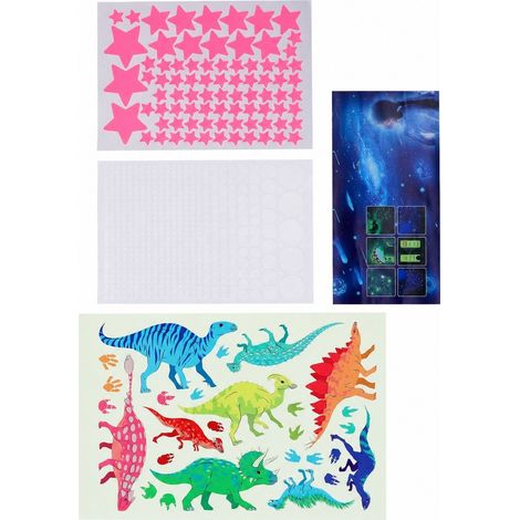 Stickers muraux lumineux dinosaures pour chambre d'enfant, autocollants phosphorescents pour chambre de bébé (1/5)