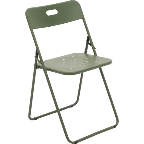 3-teiliges klappbares Bistrot-Set für draußen aus grünem Stahl, 2 Stühle und 1 Tisch (1/5)