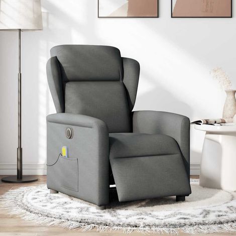 Maison Exclusive - Massagesessel Elektrisch Dunkelgrau Stoff