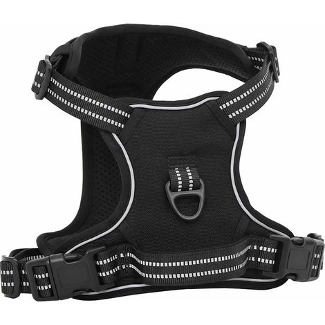 Harnais pour chien et bandes réfléchissantes réglables noir XL CFW33909 (1/5)