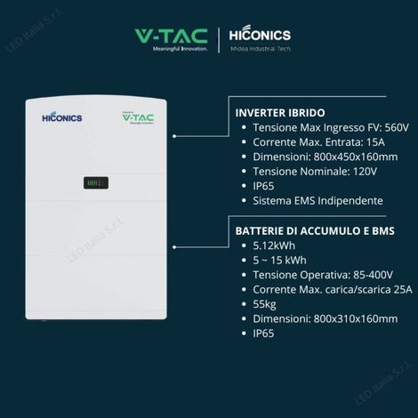 V-TAC Hiconics Einphasiger Hochvoltspeicher 5kWh LFP IP65