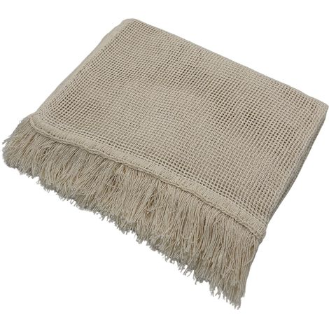 Rideau tamisant à tissage alvéolé Ecru 140x240 cm