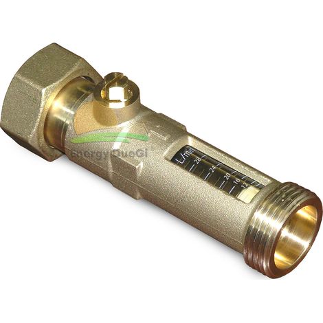 Regolatore di portata con flussimetro 8-28 lt/m 1" M x 1" F (1/2)