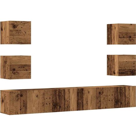 Maison Exclusive - Meubles TV muraux 6 pcs vieux bois bois d'ingénierie