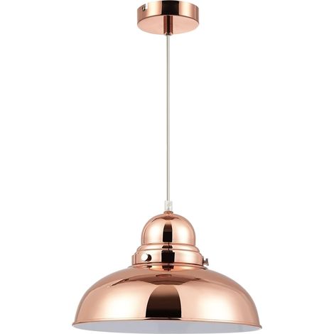 Premier Housewares Chandelier / Ceiling Light Copper Finish Bell Shaped Pendant Lights For Ceiling / Hallway / Living Room Robust Metal Hanging Lighting For Halls / Bedroom 30 x 110 x 30 (1/4)