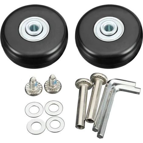 Roulette Valise,Bagage Valise Réparation Roulette Charge Lourd 50mm Muette Caoutchouc Universelle Pivotante Roue Rechange Transport Remplace Roulette 4PCS pour Valise/Bagage/Sac à Dos/Voyage G