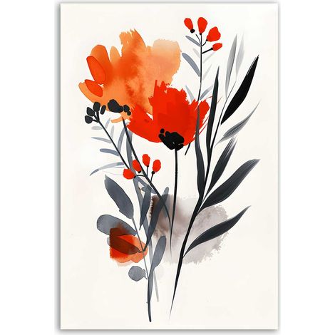 Tableau fleurs aquarelle éclatantes (1/5)