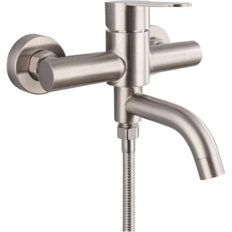 Wall-mounted shower faucet, bathroom bathtub faucet, thermostatic shower faucet in brushed nickel (1/4)