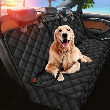 Black car rear seat covers, suitable for dogs, pets, children, and taxi passengers - prevents scratches. (1/4)