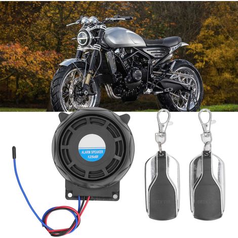 Alarme antivol pour moto, double télécommande, ronde, style soucoupe volante, étanche, universelle, convient aux quads et véhicules tout-terrain (livrée avec batterie intégrée). (1/5)