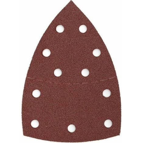 Lot de 50 Feuilles abrasives, Triangle, Grain 80, Auto-adhésif, Corindon, Pour ponceuses multifonctions (1/4)