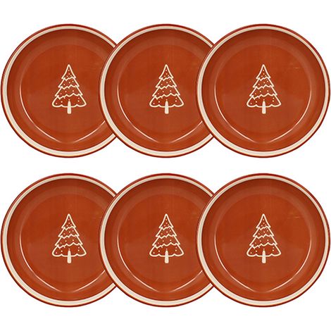 Lot de 6 assiettes creuses 20,5cm en grès, MONTAGNE (1/3)