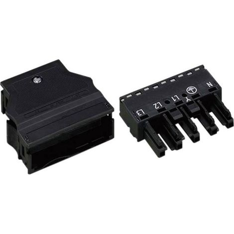WAGO 770-105/L010-165 Connettore di alimentazione WINSTA MIDI Presa dritta Tot poli: 4 + PE 25 A Nero 1 pz.