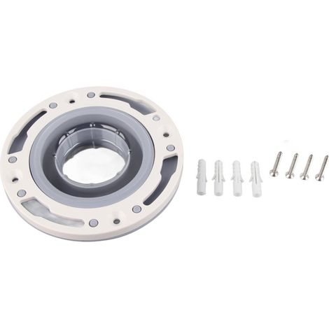 Bride de toilette universelle en silicone et ABS gris, compatible avec les tuyaux d'évacuation spéciaux de 4, 5 et 3 pouces. (1/5)