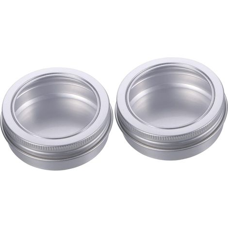 2 Ensembles Pots Ronds Aluminium De Contenants Vides Pour Crème Maquillage Boîtes Pour Bougies Et Échantillons Design Avec Fenêtre Transparente 12 Pièces 2 (1/5)