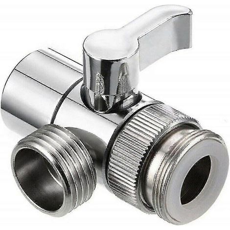 Inverseur de robinet pour évier, adaptateur de robinet séparateur d'eau pour machine à laver. (argenté) (1 pièce) (1/5)