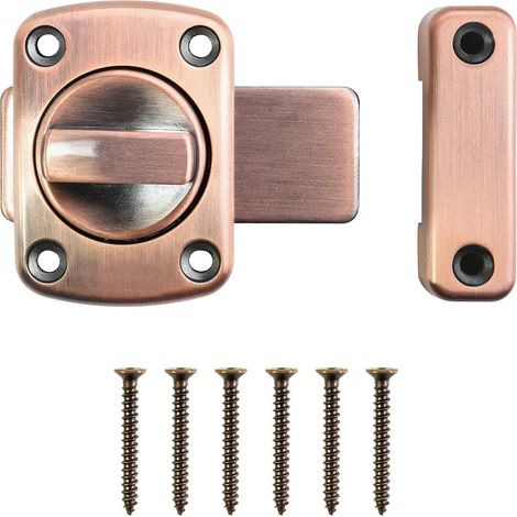 Loquet Rotatif Intérieur - 1 Pièce - Alliage de Zinc - Verrouillage Sécurisé - Salle de Bain Chambre - Bronze Rouge 55x39,5mm (1/5)