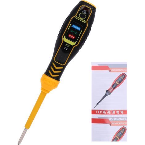 Stylo testeur de tension avec tournevis, détecteur NCV sans contact, indicateurs LED 3 couleurs, test de fil sous tension, buzzer de continuité, électrique multifonctionnel pour usage domestique, bric (1/5)