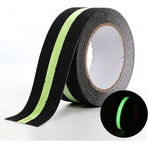 Ruban adhésif antidérapant avec Film Lumineux Brille dans Le Noir, Bande de sécurité pour escaliers échs sols glissants Intérieur et Extérieur, 5 m x 5 cm(1 pcs) (1/3)