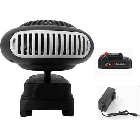 Ortviai Chauffage portable pour véhicule – Ventilateur chauffant dégivrage/désembuage, batterie 1500 mAh, réglage angle 90°