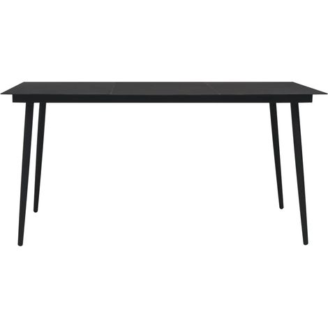 Maison Exclusive - Tavolo da Giardino Nero 190x90x74 cm in Acciaio e Vetro